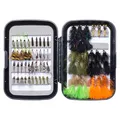 Fliegenfischen Fliegen Set Forellenbarschangeln mit Fliegenbox, 36/64/72/76/8...
