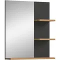 Mid.you Spiegel, Dunkelgrau, Eiche Artisan, Glas, Holzwerkstoff, 63x73x16 cm, FSC Mix, Badezimmer, Badezimmerspiegel, Beleuchtete Spiegel