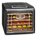Klarstein Dörrautomat, Dörrgerät, Food Dehydrator, Dörrautomat aus Metall, Dehydrator Food Dryer, 6 Ablagen, 500 Watt, Touch-Display, Timer, Edelstahlheizelement, HotAir Circulation System, Schwarz