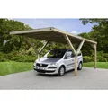 WEKA Einzelcarport "612", Flachdach, ohne Dacheindeckung, europäische Kiefer, kesseldruckimprägniert - braun