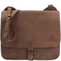 LECONI große Collegetasche Messenger Bag Tasche DIN A4 für Damen + Herren – Unisex Ledertasche Lehrertasche Aktentaschen Büffel-Leder Used-Look 36x29x8cm braun LE3020-vin