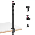Victiv Kamera Tischstativ für DSLR Canon, 37cm-105cm Multifunktional Lichtstativ Klemmstativ Mit 1/4" Kugelkopf Lampenkopf, Handy Tisch Stativ mit Handyhalterung for Smartphone, Table Tripod