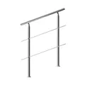 MONZANA® Treppengeländer Edelstahl Pflegeleicht 100cm mit 2 Querstreben Innen und Außen Handlauf Geländer Brüstung Balkon