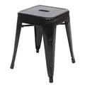 Mendler Hocker HWC-A73, Metallhocker Sitzhocker, Metall Industriedesign stapelbar - schwarz