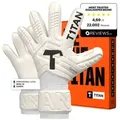 T1TAN Torwarthandschuhe Erwachsene, CLASSIC White-Out, Größe 6-11 weiß 8