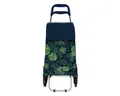 ADOB Einkaufstrolley Tropische Blätter, 50 l, geräuscharme Räder, Reissverschlussfach auf Rückseite, leicht (1,8 kg)