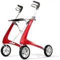 Carbon Ultralight Komfort Rollator erdbeerrot