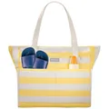 LARKSON Strandtasche Damen & Herren Gelb - Linn - Große Beach Bag für Strand, Schwimmbad, Pool - Tote Bag Badetasche XXL mit Reißverschluss - Leicht