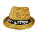 Boland - Hut Happy Birthday, Hut mit Glitzer für den Geburtstag, Banderole mit Schrift, Accessoire für Party, Geschenk