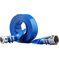 VEVOR Industrieschlauch 51 mm x 15,24 m Flachschlauch PVC Feuerwehrschlauch 58 PSI(4 bar) Arbeitsdruck Abwasserschlauch 174 PSI(12 bar) Berstdruck Bauschlauch mit Camlock-C-/E-Anschlüssen, 4 Klemmen