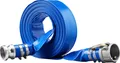 VEVOR Industrieschlauch 50,8mmx15,24m Flachschlauch PVC Feuerwehrschlauch 58 PSI(4 bar) Arbeitsdruck Abwasserschlauch 174 PSI(12 bar) Berstdruck Bauschlauch mit Camlock-C-/E-Anschlüssen, 4 Klemmen