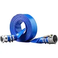 VEVOR Industrieschlauch 50,8mmx15,24m Flachschlauch PVC Feuerwehrschlauch 58 PSI(4 bar) Arbeitsdruck Abwasserschlauch 174 PSI(12 bar) Berstdruck Bauschlauch mit Camlock-C-/E-Anschlüssen, 4 Klemmen