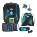 Schulranzen Jungen Scout GENIUS Movie Star Blue Pixel 5-teiliges Set Schultasche