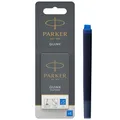 Parker Tintenpatronen für Füller | lange Patronen | auswaschbare blaue QUINK Tinte | 5 Stück (Blister-Packung)