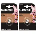 2 x Duracell Long Life Knopfzellebatterie CR 1616 3V Lithium 1er-Pack metallic