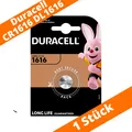 CR1616 Duracell Lithium Knopfzelle DL1616 270mAh 3V Batterie Blister - 1 Stück