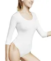 FALKE Damen Shapewear Ganzkörper-Body Stringbody W Bo Baumwolle Langarmbody 1 Stück, Weiß White 2209, S 36-38