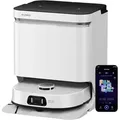Eureka J15 Pro Ultra Saugroboter mit Wischfunktion, 16200 Pa, Anti-Verwicklungs-Technologie, Flüssigkeitserkennung & Bürstenanhebung, 75 °C Heißwasser-Reinigung, Selbstreinigung, weiß