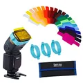 Selens 20 Stück Universal Beleuchtungs Blitz Gelfilter Set mit 3 Pcs Gelband und Tasche, Speedlite Farbfolien Gele für Kamera Blitzgerät Fotografie Foto Camera Flash Gels Filter Kit