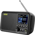 LEICKE tragbares DAB+ Radio mit Bluetooth 5.0 |UKW Radio, 2,4" Farbdisplay, 80 Voreinstellungen, Küchenradio mit Adapter und 4000mAh Akku, MicroSD/TF.