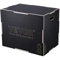 VEVOR 3-in-1-Plyometrische Sprungbox 30/24/20-Zoll-Plyobox, Sprungkasten Sprungkiste 204 kg Tragfähigkeit, Fitnessübungs-Step-Up-Box für Heimtraining, Sprungkrafttraining Schwarz Einstellbare Höhe