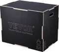 VEVOR 3-in-1-Plyometrische Sprungbox 30/24/20-Zoll-Plyobox, Sprungkasten Sprungkiste 204 kg Tragfähigkeit, Fitnessübungs-Step-Up-Box für Heimtraining, Sprungkrafttraining Schwarz Einstellbare Höhe