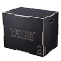 VEVOR 3-in-1-Plyometrische Sprungbox 30/24/20-Zoll-Plyobox, Sprungkasten Sprungkiste 204 kg Tragfähigkeit, Fitnessübungs-Step-Up-Box für Heimtraining, Sprungkrafttraining Schwarz Einstellbare Höhe
