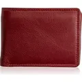 Josephine Osthoff Geldbörse Herren klassisch Querformat, Tri-Fold, Münzfach, Kartenfächer mit RFID, 100% Echtleder, Reißverschlussfach innen - bordeaux