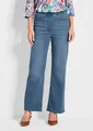 GOLDNER Bequeme Jeans Bequeme Jeanshose VERA Hose im Uni-Design, Schlupfbund, weites Bein, Eingrifftaschen