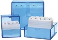 WEDO Karteikasten A8 quer, blau-transparent, bestückt