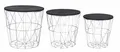 3er Set Beistelltisch Metall Metallkorb Drahtkorb Schwarz Silber Couchtisch Deko
