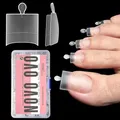 NOVO OVO Lange fußnägel zum aufkleben, Artificial long toe nail tips, klare fussnägel zum kleben, künstliche zehennägel, soft gel half cover toenail tips set, fuß nägel x 15 Größen 240 Stück