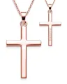 Kreuz Kette Kommunion Mädchen Junge Rosegold | Geschenke zur Erstkommunion Konfirmation Firmung Taufe Taufgeschenk | Kreuzkette Kinder Halskette Anhänger Kreuzanhänger Taufkette Schmuck Geschenk