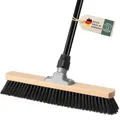 Saalbesen mit Stiel, Besen 40 cm breit und groß mit Teleskopstiel, ideal für Werkstatt, Werkstattbesen, Hallenbesen