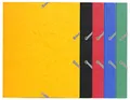 Exacompta 55200E 25er Pack Einschlagmappe DIN A5. Made in Germany. Aus extra starkem Colorspan-Karton mit 3 Innenklappen und 2 Gummizügen Juris-Mappe Sammelmappe für Büro und Schule farbig sortiert