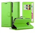 Cadorabo Hülle kompatibel mit Samsung Galaxy S6 Edge Handyhülle aus Kunst Leder Flip Klappbare Stoßfeste Magnetische [Standfunktion] [Kartenfächern] Cover Hülle für Galaxy S6 Edge Tasche in Grün