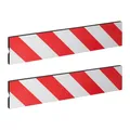 Relaxdays Garagen Wandschutz 2er Set, 50x10 cm, selbstklebend, Für Ecken, Garagentürschutz reflektierend, EVA, rot-weiß