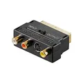 goobay SCART Adapter auf Cinch + S-Video, IN/OUT umschaltbar, analog (passiv), für VHS/Videorekorder/DVD/Retro-Konsolen an TV mit SCART 50499