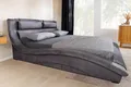 riess-ambiente Modernes Bett SWING 160x200cm grau Samt geschwungenes Doppelbett