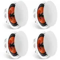 VEVOR 4er-Set ca. 20 cm Deckenlautsprecher, 100 W, Decken- und Wandeinbaulautsprechersystem mit 8 Ω Impedanz 89 dB Empfindlichkeit, für Zuhause, Kü