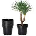 Garronda Blumentopf Kunststoff rund Pflanztopf Kräutertopf Anzuchttopf für Garten GD-0025 (10 St) schwarz Ø 51 cm x 36 cm