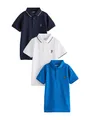 NEXT Jungen Kurzärmelige Polohemden im 3er-Pack Blue/Navy/White 170