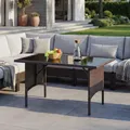 Poly-Rattan Esstisch HWC-G16, Esszimmertisch Gartentisch Tisch, Gastronomie 112x60cm  braun