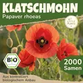 Little Plants BIO Klatschmohn Samen 2000 Mohnsamen Blumensamen für Blumenkübel Samenfest Blumen für Balkon und Garten Klatschmohnsamen Mohnblume