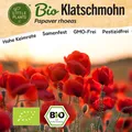 Klatschmohn Samen (BIO) - 2000 Samen Blumensamen Klatschmohnsamen Rot