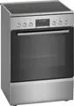 Bosch HKS79U250 - Serie 6 Freistehender Elektroherd mit 5 Jahre Garantie, Edelstahl, 3D Heissluft, Pyrolyse, ca. 60 x 85 cm