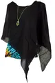 Lagenlook Poncho, leichter  Poncho, Pixi Poncho - schwarz
