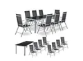 Juskys Aluminium Gartengarnitur Milano Gartenmöbel Set mit Tisch und 8 Stühlen Silber-Grau
