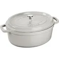 Staub Cocotte, 29 Cm Weisser Trüffel Oval Gusseisen Weisser Trüffel - Silber