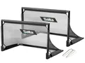 Salta Challenge - 100x60cm - Faltbares Fußball Tor - 2er Set - Für Kinder und Erwachsene - Zusammenklappbaren Fußballtoren - Schwarz